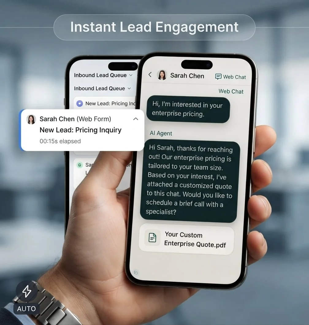 Sales Agent responding to a new lead